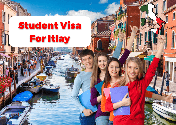 Student exploring Italian landmarks with books - Study in Italy Visa Services