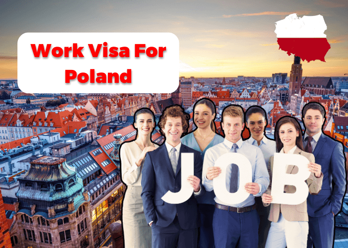 Professional shaking hands with a Polish flag in the background - Work in Poland Visa Services